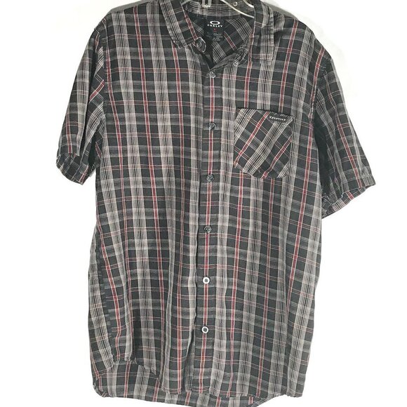 OAKLEY Plaid Mens Button Up Medium Dress Shirt - Picture 1 of 8